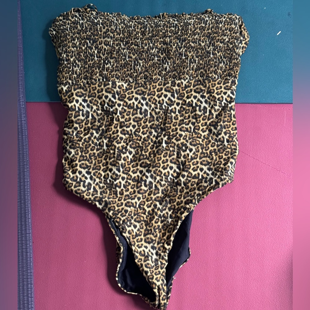 Solido Leopard Print One Piece Bathing Suit Swimsuit XL